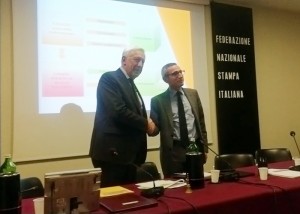 Il presidente della Casagit, Daniele Cerrato e il segretario Fnsi Raffaele Lorusso